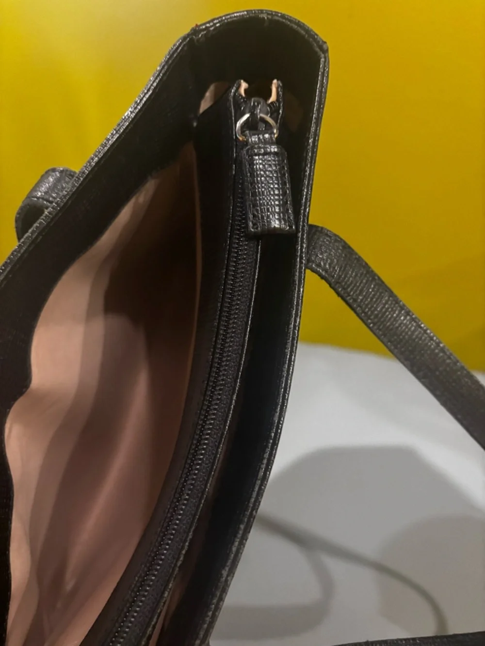 Black vegan Leather Tote Handbag